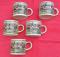 Set of 5 1970's POLO Ralph Lauren Mugs--Antique Polo Players Graphics--10oz Horsey Mugs