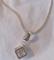 Vintage 925 STERLING Silver PENDANT/ 20" Chain 925--Princess Cut CZ in Open Box Setting -Hallmarked mw