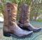 Vintage TEXAS Imperial USA Leather 10in Western BOOTS Pegged Soles- Classic Cowboy Snip Toes Mens 6D