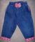 Vintage USA UNION MADE Osh Kosh B'Gosh Blue Denim Jeans Pants Bow Front - Tapered Legs - Cuffs Baby Girl 24mos