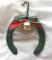 Christmastime HANDMADE USA Steel Race Horse Ornament Shoes~Refurbed RUSTIC~ Your choice of Red or Green