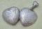 Vintage Sterling Silver Heart LOCKET PENDANT 12mm X12mm--Etched 925 Jewelry Scalloped Bale
