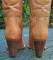 Vintage Brazil Custom made Chaps Tan Leather Boots Quilted fashion Diva Womens 6m