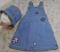 Vintage Gap Blue Jean Jumper Dress & Bucket HAT 100% cotton denim Darling Flower Child-Girls 3T-4T