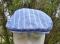 STETSON NOS Blue Linen Golf CAP Summer Striped denim look sporty newsboy Hat size Medium