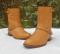 COACH NY Leather 8" BOOTS Butterscotch Western Almond Toe Calf Gussets Women 11B