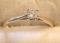 Estate NATURAL PRINCESS CUT .25 CT DIAMOND RING Solitaire 10 Kt Yel Gold 7.25