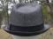 STETSON Manhattan Fedora Jazz Hat Gray Herringbone Short Brim size Small-Medium