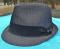 STETSON Manhattan Fedora Jazz Hat Gray Herringbone Short Brim size Small-Medium