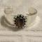 Vintage TIGER EYE 925 Sterling Silver Cuff BRACELET open back-- Cab Bezel Set--estate 28 grams
